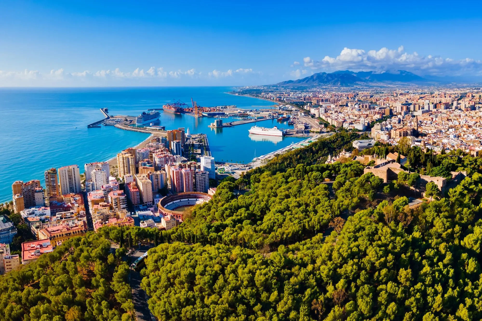 Vista aérea de Málaga